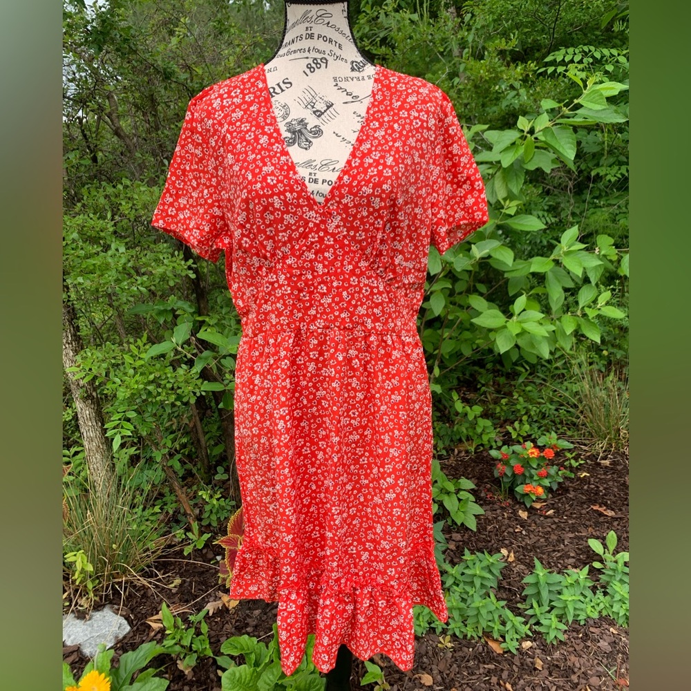 Beachsissi red floral summer dress
